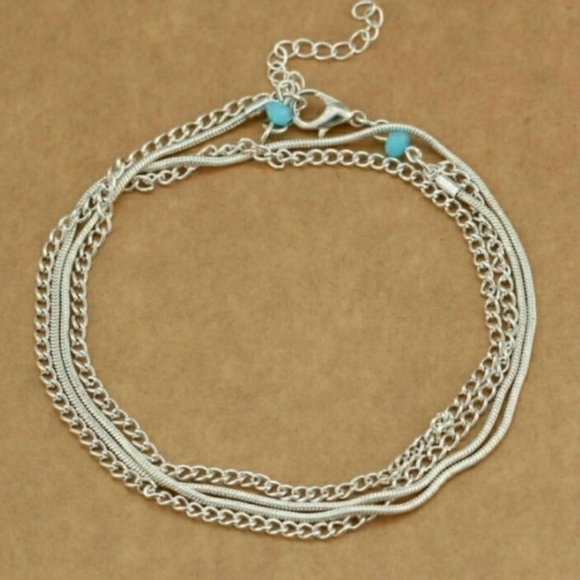 Sexy Silver Multi-Layer Anklet - Picture 4 of 7